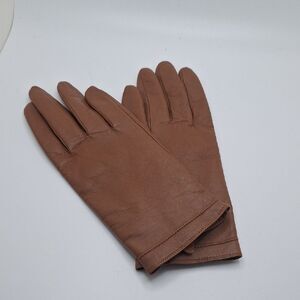 Elegant Brown Leather Gloves